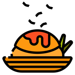 Omurice line icon