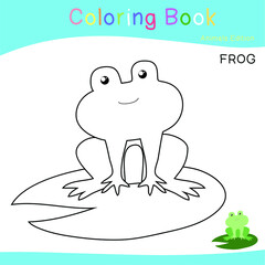 Coloring animals worksheet page. Educational printable coloring worksheet. Additional worksheet for kids. Black and white vector illustration.