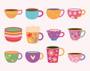 decortive mugs set