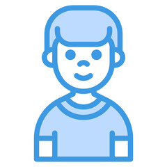 Boy blue line icon