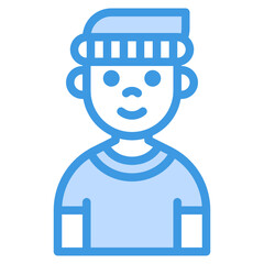 Boy blue line icon