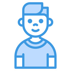 Boy blue line icon