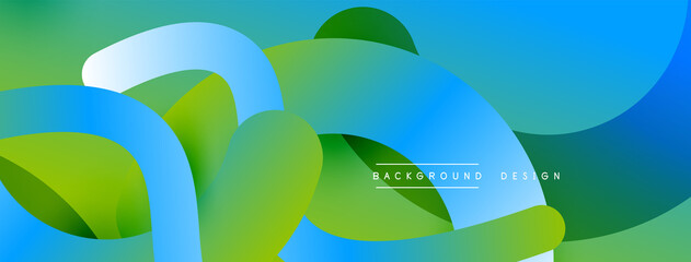 Abstract overlapping lines and circles geometric background with gradient colors