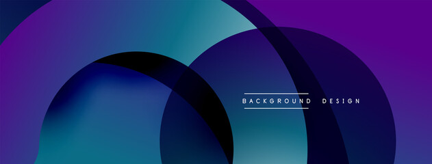 Abstract overlapping lines and circles geometric background with gradient colors