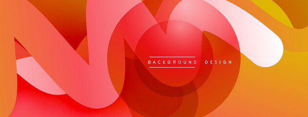 Abstract overlapping lines and circles geometric background with gradient colors