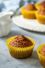 Delicious muffins, pastry and bakes concept. Freshly baked sweet snacks