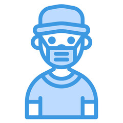 Boy blue line icon