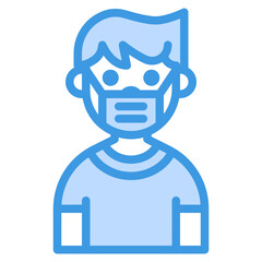 Boy blue line icon