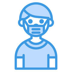 Boy blue line icon