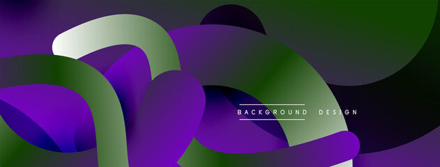 Abstract overlapping lines and circles geometric background with gradient colors