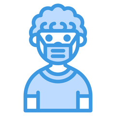 Boy blue line icon