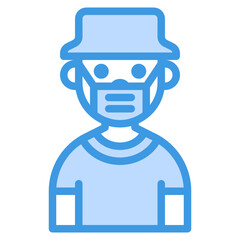 Boy blue line icon