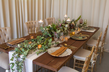 Vintage decorated table for a wedding event