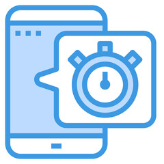 Stopwatch blue line icon