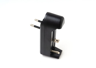 Rechargeable dry cell charger isolated on white background.