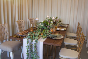 Vintage decorated table for a wedding event