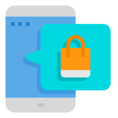 Fototapeta premium Shopping Bag flat icon