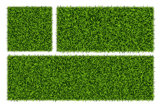 Fake Green Grass or Astroturf Square Background Isolated
