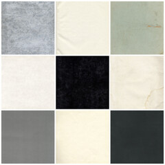 Fototapeta premium Old paper textures set. Blank old pages with rough faded surface. Perfect for background and vintage style design. Empty place for text.