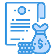 Fototapeta premium Contract blue line icon