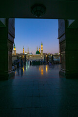 Long visual shot of green dome along with beautiful sky at background 