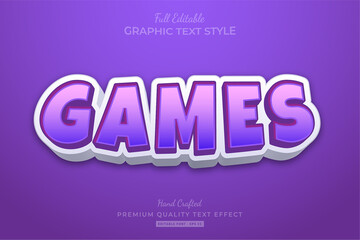 Games Cartoon Purple Editable Text Effect Font Style