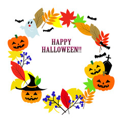 ハロウィンと秋の植物素材