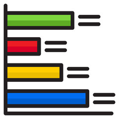 Obraz premium bar chart color line style icon