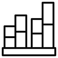 bar chart outline style icon