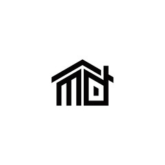m d md initial home logo design vector template