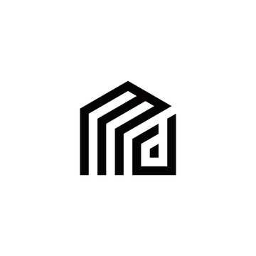 recommend clip art: m d md initial home logo design vector template