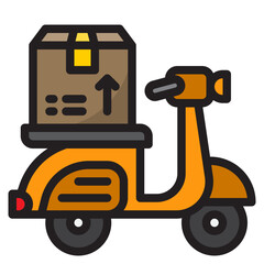 motorcycle color line style icon