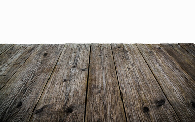 Wood table top isolated on white background. display or montage your products.