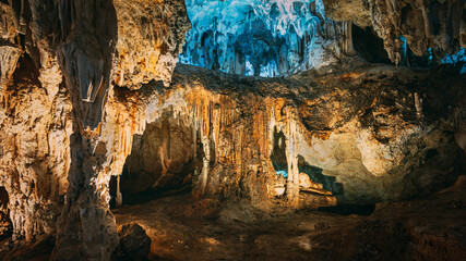 Nerja, Malaga Province, Andalusia, Spain. Cuevas De Nerja - Famous Caves. Different Rock...