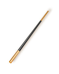 Vector illustration of miracle magical stick with sparkle isolated on transparent background. magic wand suspended in thin air with a drop shadow and clipping path