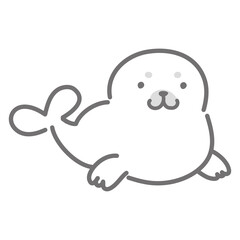 かわいいアザラシのイラスト