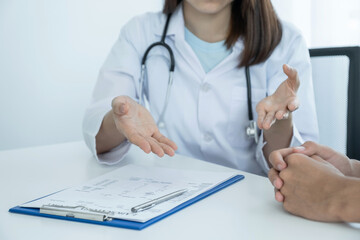 Doctors report health examination results and recommend medication to patients