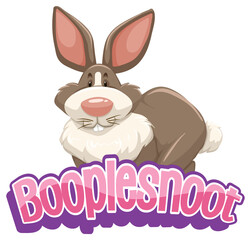 Booplesnoot font design with a cute rabbit cartoon character