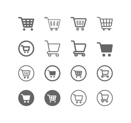 Shopping cart icon vector set. E-commerce