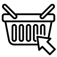 basket outline style icon