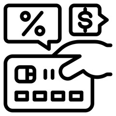 credit card outline style icon