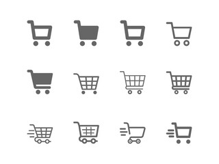 Shopping cart icon vector set. E-commerce