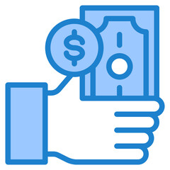 hand blue style icon