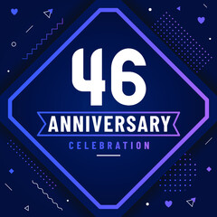 46 years anniversary greetings card, 46 anniversary celebration background free vector.