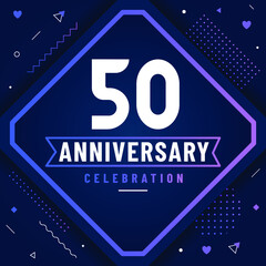 50 years anniversary greetings card, 50 anniversary celebration background free vector.