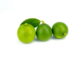 Limes isolated on the white background..