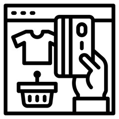 online shopping outline style icon