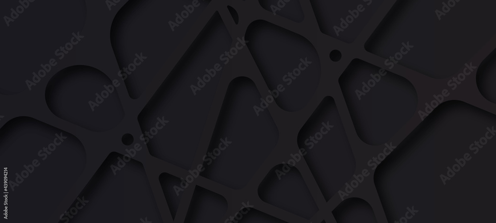 Poster black abstract 3d decorative pattern texture background .
