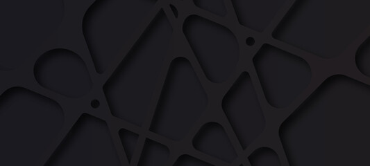 Black abstract 3d decorative pattern texture background . 