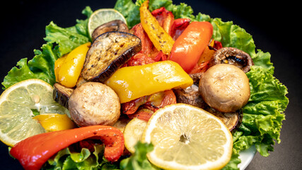Healthy eating. Grilled vegetables. Close-up